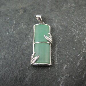 Sterling Silver Jade Bamboo Pendant